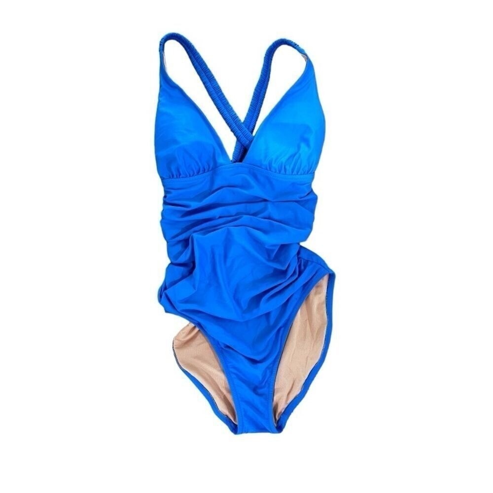 NWOT J Crew Scrunchie-Strap Plunge One Piece Swimsuit - Picture 2 of 3